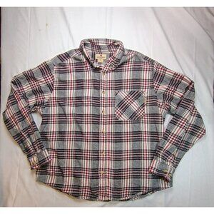 Woolrich Flannel Shirt Mens XL Black/ Red Plaid Shacket Barn Workwear Outdoor